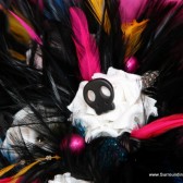 Brightly Colors Skull and Feather Bouquet