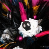 Brightly Colors Skull and Feather Bouquet