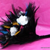 Brightly Colored Skull and Feather Bouquet