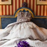 Royal Purple Paper Flowers and Feathers Bouquet