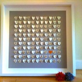 3D Hearts Wedding Guest Book