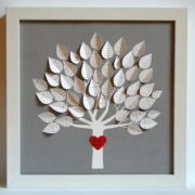 3d Song Tree Wedding Gift gray and white
