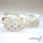 Lilith Glamorous and Sparkle Bridal Sash / Beaded Belt / Beaded Ribbon Headband with Swarovski Elements by Mauve Binchely
