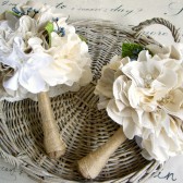 Rustic wedding fabric bouquet