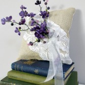 Ring Bearer Pillow with purple details