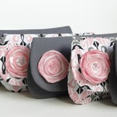 Pink and gray clutch set of 5 