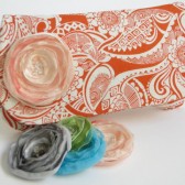 Orange and Cream clutch 