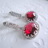 vintage ruby glass earrings