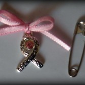 Pink Ribbon Crystal Bouquet Charm