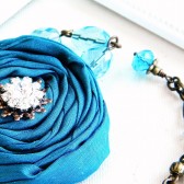 Peacock Blue Silk Necklace
