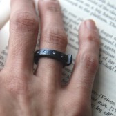 Antique Barn Nail Ring With Pink Sapphire and Diamonds