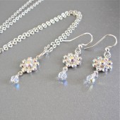 rhinestone flower girl set