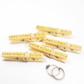 Rustic Wood Burned Clothes Pin Magnets