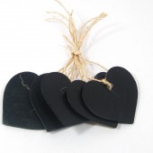 Set of 10 Rustic Chalkboard Hearts