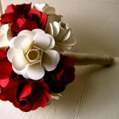 Red and White Paper Rose Bouquet