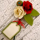 Red and White Paper Rose Mini-Bouquet for Bridesmaids, Flower Girls