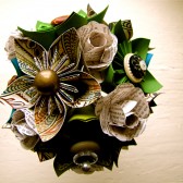 Green and Teal Kusudama Paper Flower Bouquet