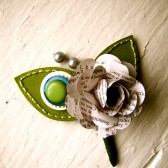 Paper Flower and Button Boutonniere