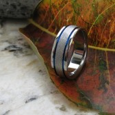 Frost titanium band with 2 thin blue lines