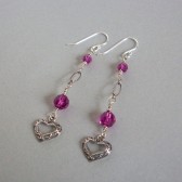 Kindle Fuchsia Swarovski Crystal and Sterling Silver Earrings