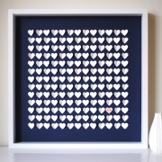 3d Wedding Hearts Guest Book