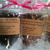 Tea Wedding Favors with Custom Stamp