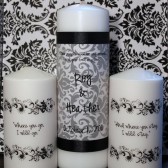Damask Religious Unity Candle Set