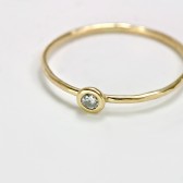 Whisper Thin 14k Gold and White Diamond Ring