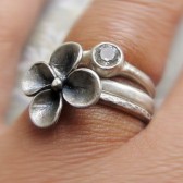 Flower & Gemstone Ring Set