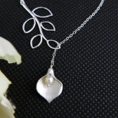 Lariat- Calla lily necklace