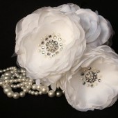White Crystal Wedding Flowers, Dress Accessories
