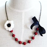 Red Black & White Bridesmaids Necklace