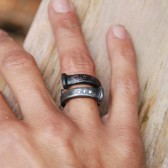 Old Barn Nail Band Set With Rubies