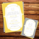Yellow & Gray Wedding Invitation
