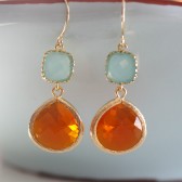 Tiffany Blue Tangerine Earrings