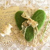 Mossy Heart Needle Felted Ring Bearer
