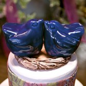 navy blue love bird cake topper