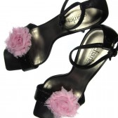pink chiffon shoe clips