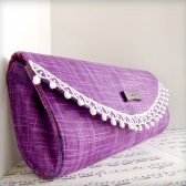 Purple tweed clutch