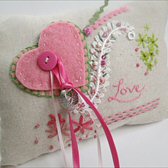 Embroidered Ring Pillow 