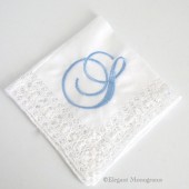 Monogrammed Venice Lace Handkerchief