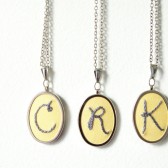 Bridesmaids Custom Embroidered Initial Necklaces