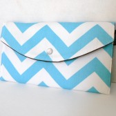 Aqua Chevron Clutch