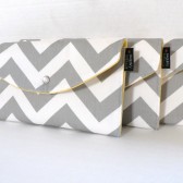 Grey and  Yellow Lined Chevron set