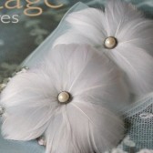 White Bridal Hair Feather Flower Hair Pins