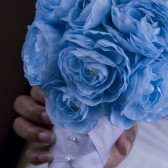 Baby Blue Pearl Wedding Bouquet