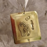 Bride & Groom Brass Christmas Ornament Wedding Personalized