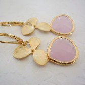 pink glass earrings