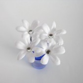 4 Snow White Bridal Flower Hair Pins