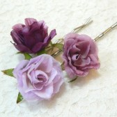 violet rose bobby pin trio